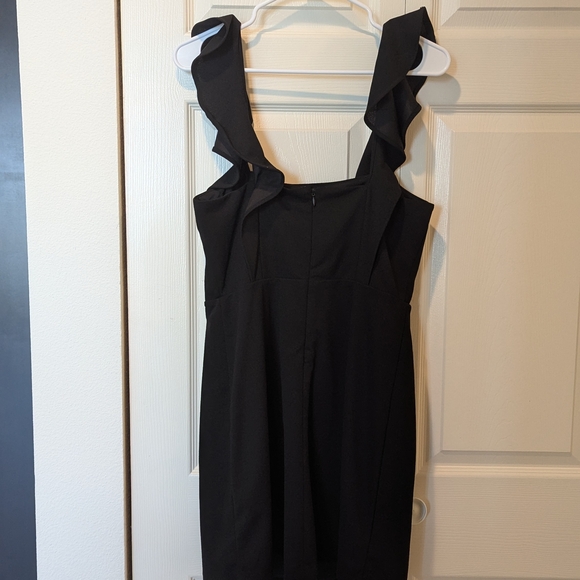 BCBG Black Ruffled Sheath Mini Dress - Picture 5 of 5